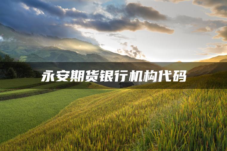 永安期货银行机构代码