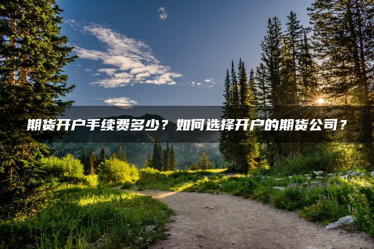 期货开户手续费多少？如何选择开户的期货公司？