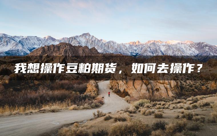 我想操作豆粕期货，如何去操作？