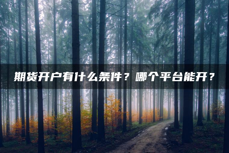 期货开户有什么条件？哪个平台能开？