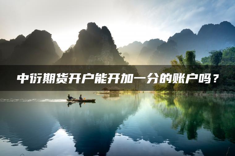 中衍期货开户能开加一分的账户吗？
