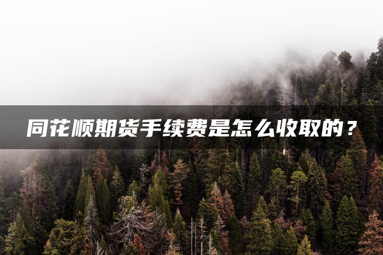 同花顺期货手续费是怎么收取的？