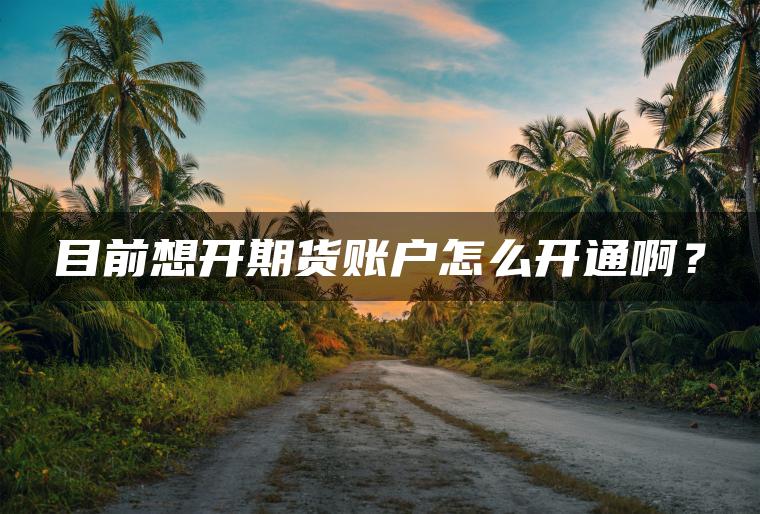 目前想开期货账户怎么开通啊？