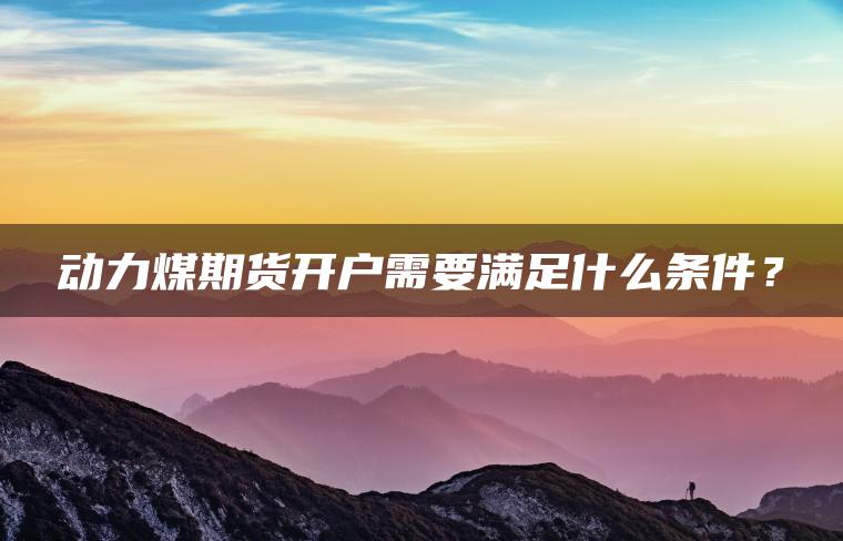 动力煤期货开户需要满足什么条件？