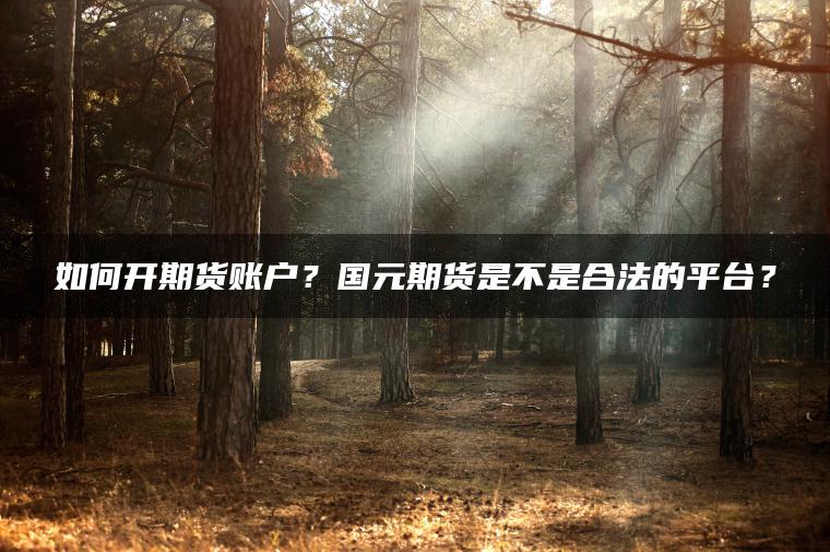 如何开期货账户？国元期货是不是合法的平台？