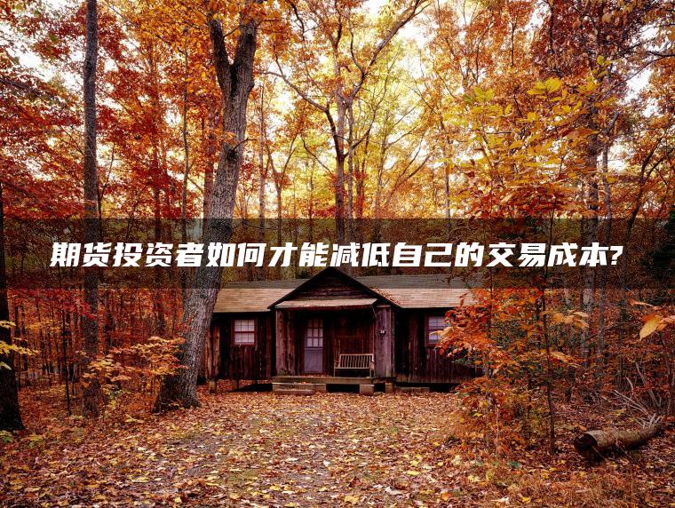 期货投资者如何才能减低自己的交易成本? 期货投资者如何才能减低自己的交易成本?