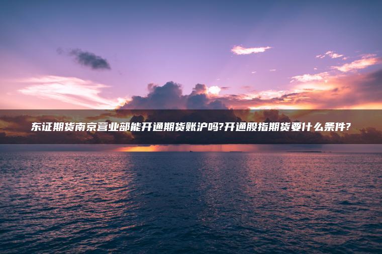 东证期货南京营业部能开通期货账沪吗?开通股指期货要什么条件? 东证期货南京营业部能开通期货账沪吗?开通股指期货要什么条件?