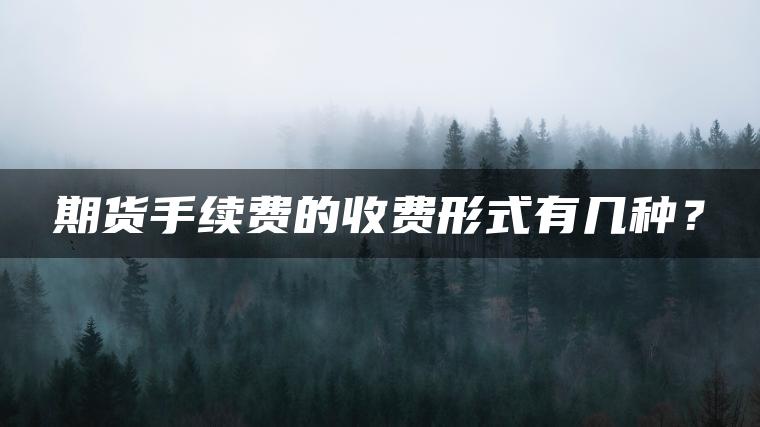 期货手续费的收费形式有几种? 期货手续费的收费形式有几种?