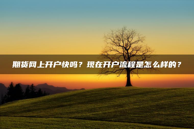 期货网上开户快吗?现在开户流程是怎么样的? 期货网上开户快吗?现在开户流程是怎么样的?