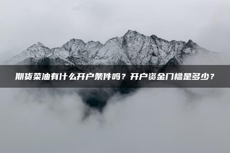 期货菜油有什么开户条件吗?开户资金门槛是多少? 期货菜油有什么开户条件吗?开户资金门槛是多少?