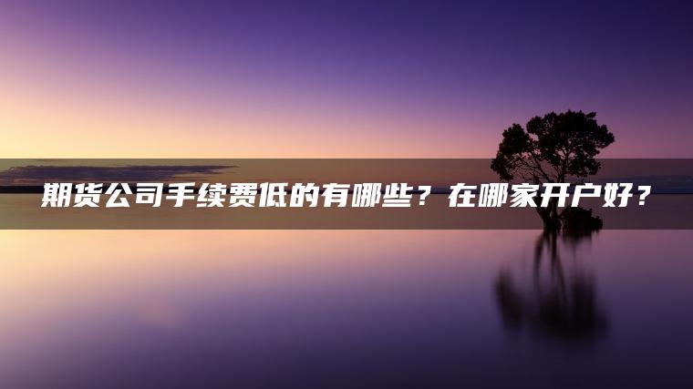 期货公司手续费低的有哪些?在哪家开户好? 期货公司手续费低的有哪些?在哪家开户好?