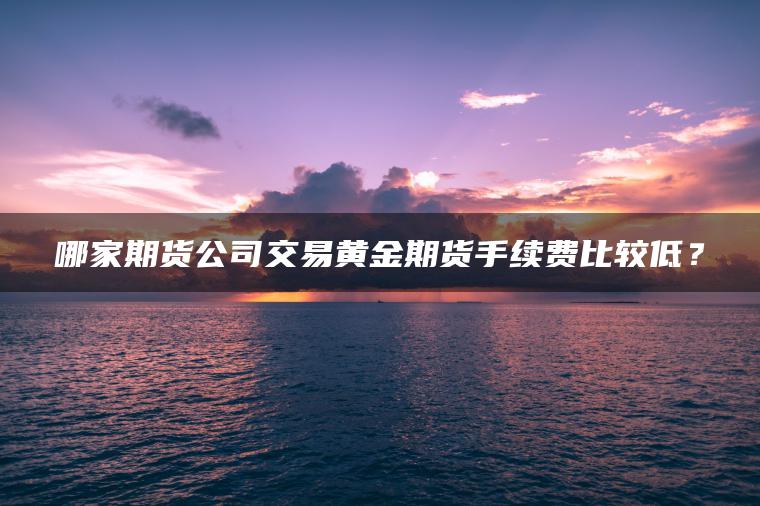 哪家期货公司交易黄金期货手续费比较低? 哪家期货公司交易黄金期货手续费比较低?