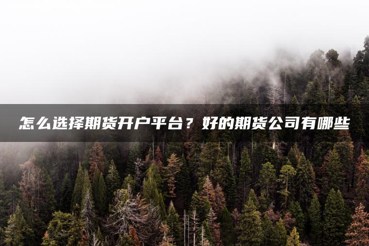 怎么选择期货开户平台？好的期货公司有哪些