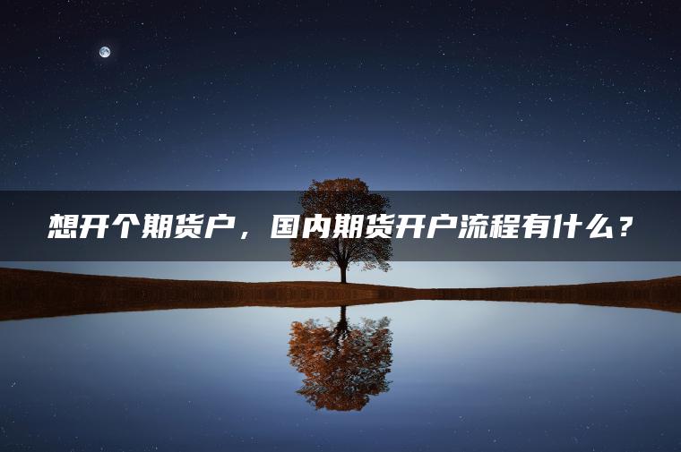 想开个期货户，国内期货开户流程有什么？