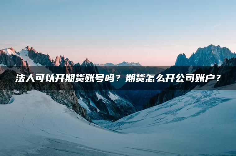 法人可以开期货账号吗?期货怎么开公司账户? 法人可以开期货账号吗?期货怎么开公司账户?