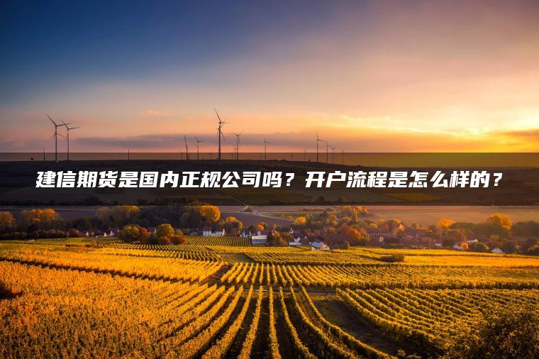 建信期货是国内正规公司吗？开户流程是怎么样的？