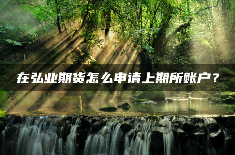 在弘业期货怎么申请上期所账户? 在弘业期货怎么申请上期所账户?