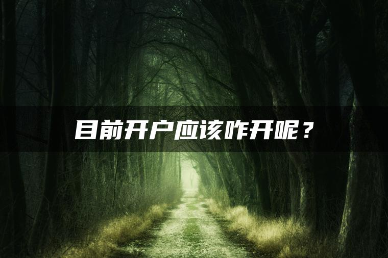 目前开户应该咋开呢？