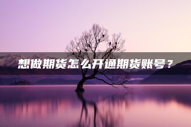 想做期货怎么开通期货账号? 想做期货怎么开通期货账号?