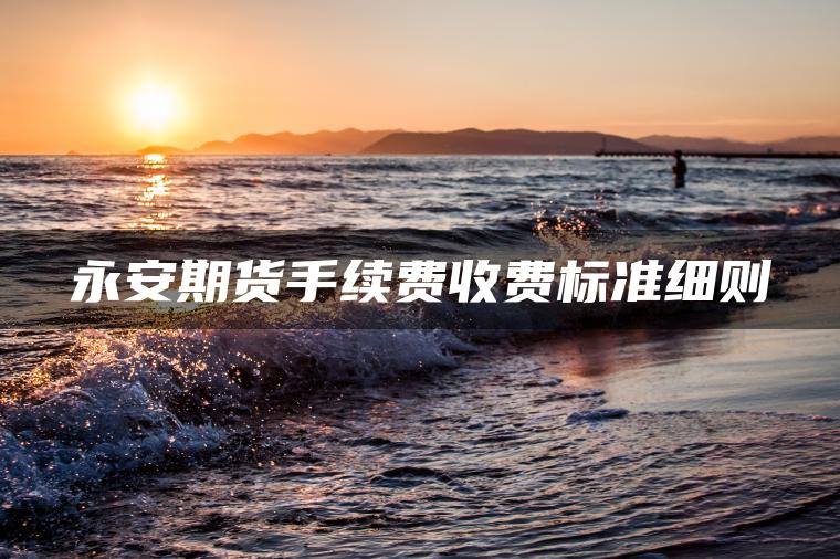 永安期货手续费收费标准细则 永安期货手续费收费标准细则