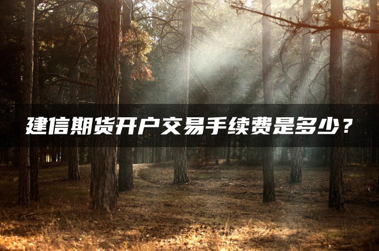 建信期货开户交易手续费是多少? 建信期货开户交易手续费是多少?