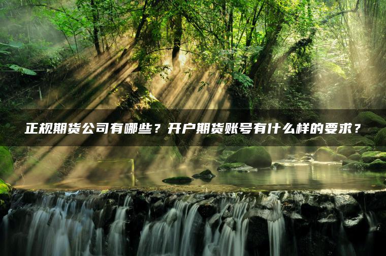 正规期货公司有哪些？开户期货账号有什么样的要求？