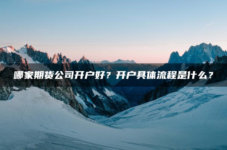 哪家期货公司开户好？开户具体流程是什么？