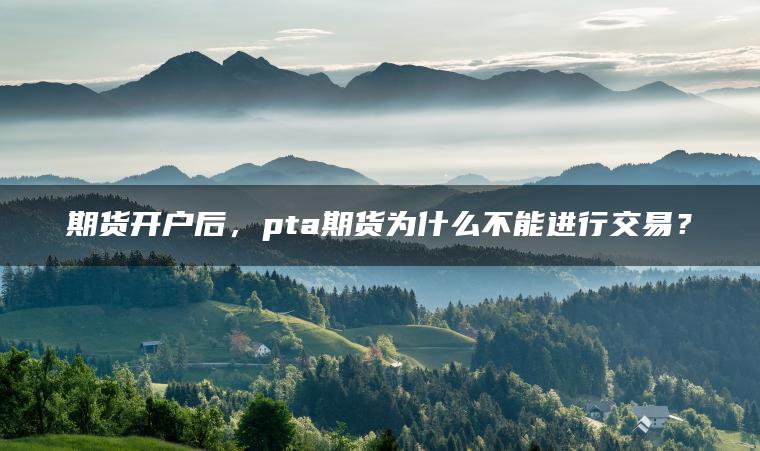期货开户后,pta期货为什么不能进行交易? 期货开户后,pta期货为什么不能进行交易?