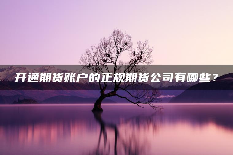 开通期货账户的正规期货公司有哪些？