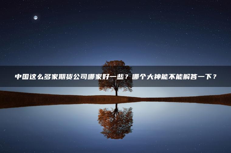 中国这么多家期货公司哪家好一些?哪个大神能不能解答一下? 中国这么多家期货公司哪家好一些?哪个大神能不能解答一下?