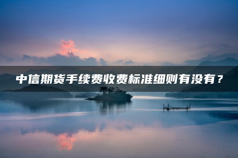 中信期货手续费收费标准细则有没有？