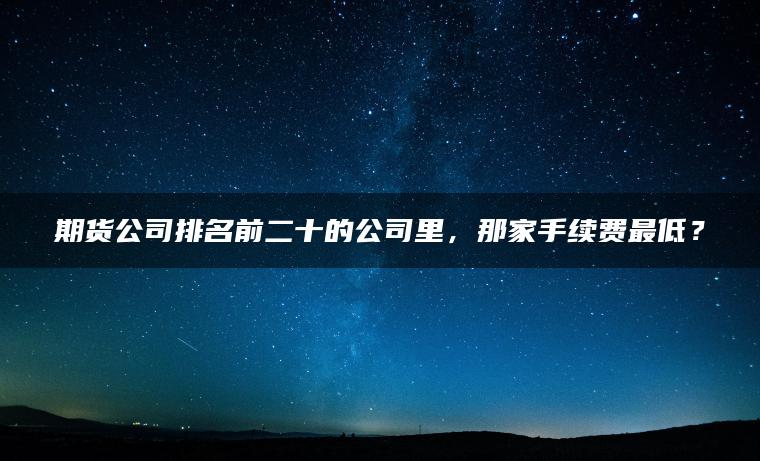 期货公司排名前二十的公司里,那家手续费最低? 期货公司排名前二十的公司里,那家手续费最低?