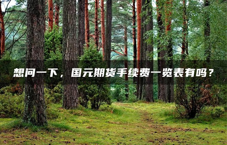 想问一下，国元期货手续费一览表有吗？