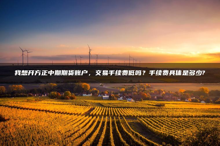 我想开方正中期期货账户，交易手续费低吗？手续费具体是多少?