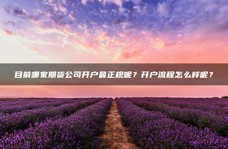 目前哪家期货公司开户最正规呢？开户流程怎么样呢？