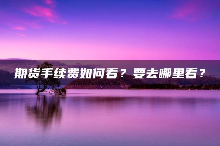 期货手续费如何看？要去哪里看？