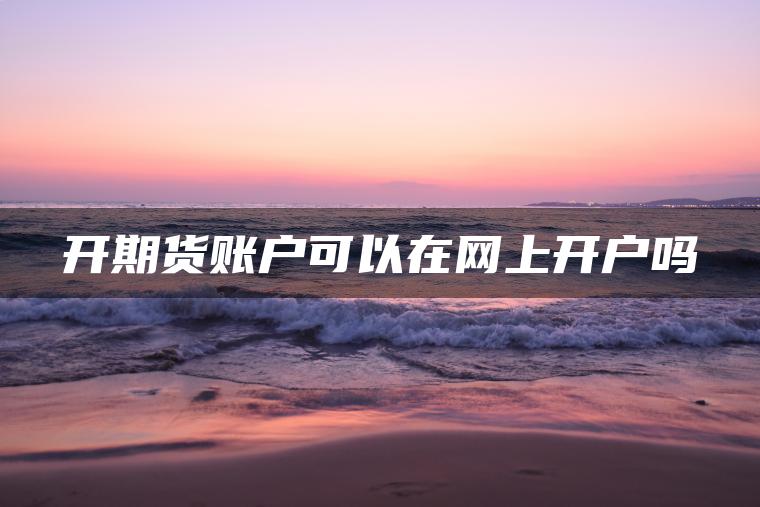 开期货账户可以在网上开户吗 开期货账户可以在网上开户吗