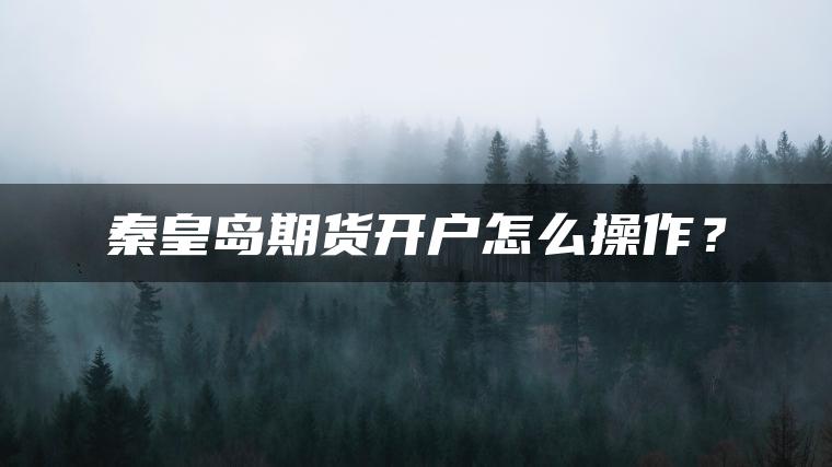 秦皇岛期货开户怎么操作? 秦皇岛期货开户怎么操作?