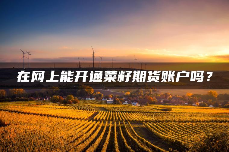 在网上能开通菜籽期货账户吗? 在网上能开通菜籽期货账户吗?