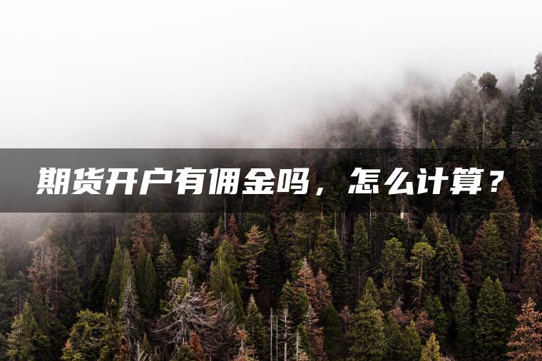 期货开户有佣金吗,怎么计算? 期货开户有佣金吗,怎么计算?