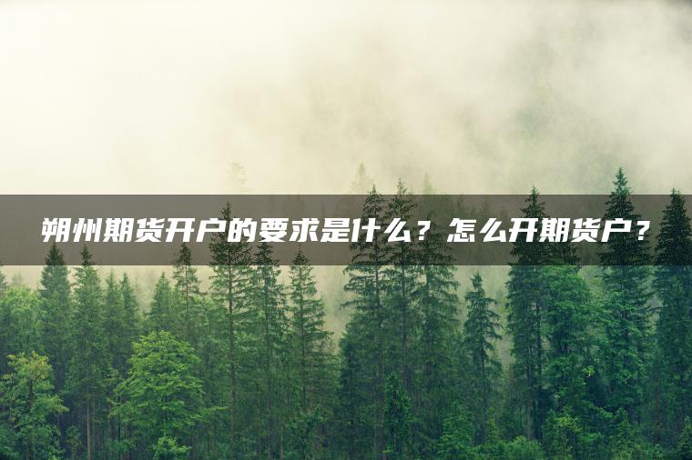 朔州期货开户的要求是什么？怎么开期货户？