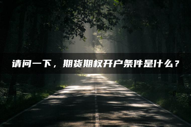 请问一下，期货期权开户条件是什么？
