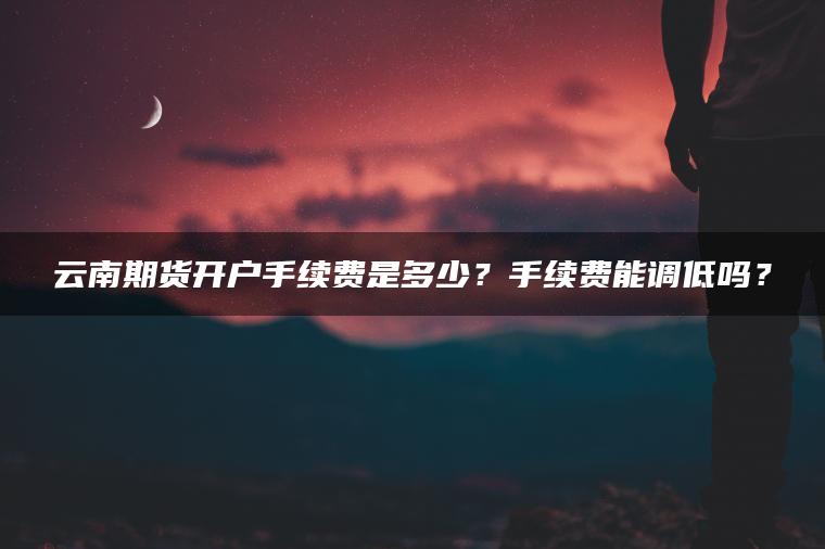 云南期货开户手续费是多少?手续费能调低吗? 云南期货开户手续费是多少?手续费能调低吗?