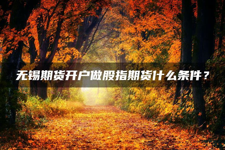无锡期货开户做股指期货什么条件? 无锡期货开户做股指期货什么条件?