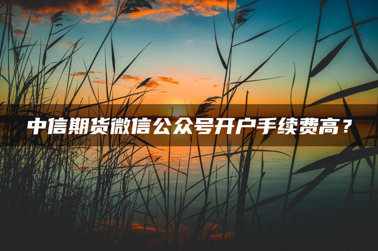 中信期货微信公众号开户手续费高？