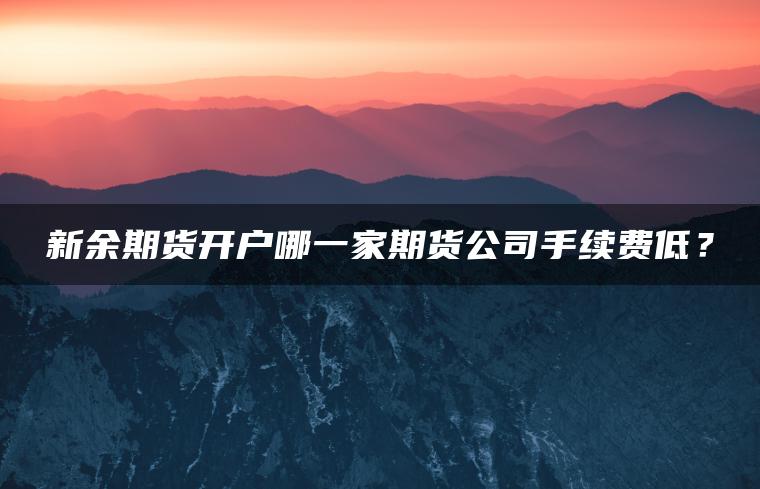 新余期货开户哪一家期货公司手续费低？