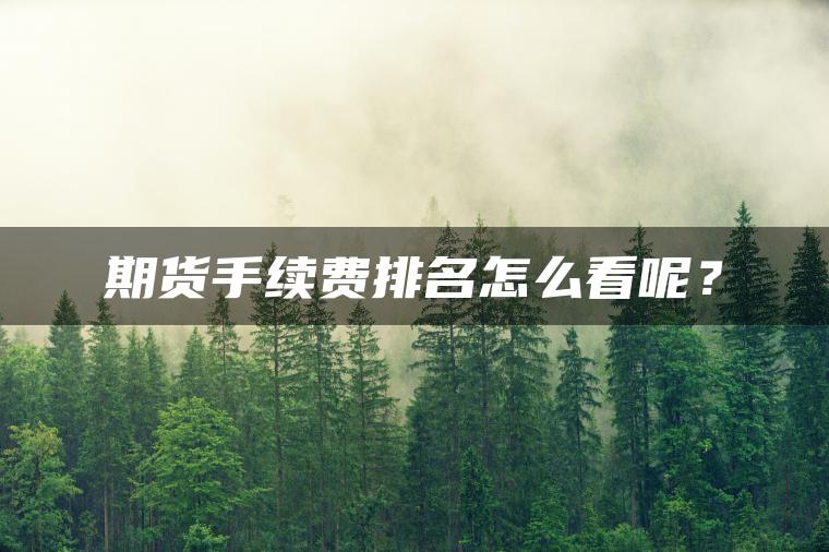 期货手续费排名怎么看呢？
