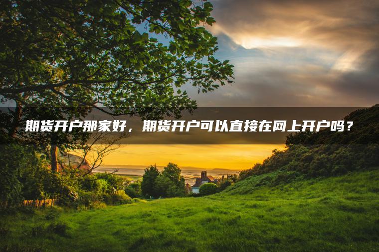 期货开户那家好，期货开户可以直接在网上开户吗？