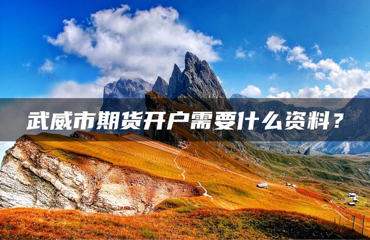 武威市期货开户需要什么资料? 武威市期货开户需要什么资料?