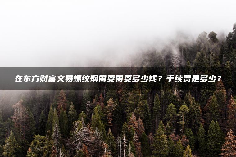 在东方财富交易螺纹钢需要需要多少钱？手续费是多少？